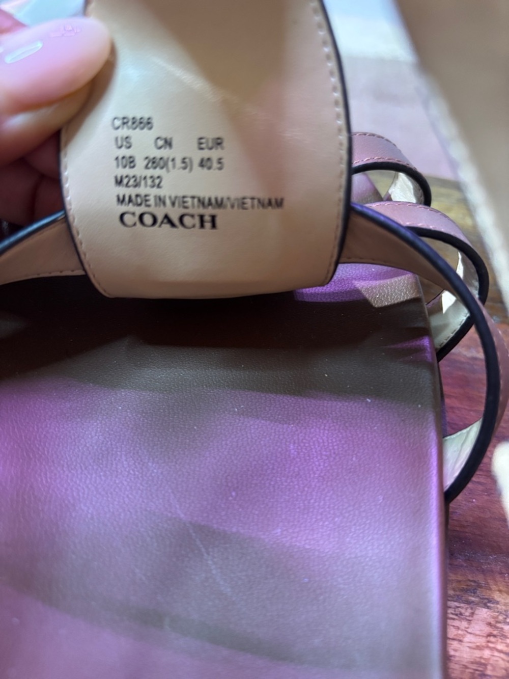 Coach Franny Dark Saddle Leather Fisherman Sandals, Size 10 - Picture 11 of 11